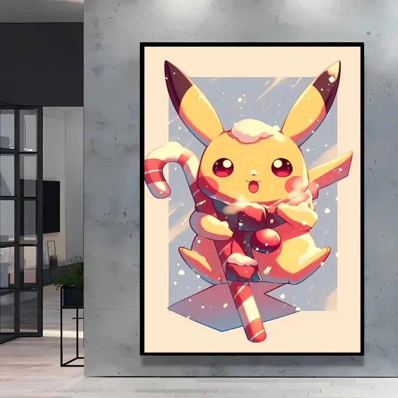 Diamond Painting Pokémon Pikachu sucre d’orge – Diamants Ronds à Réaliser Soi-Même