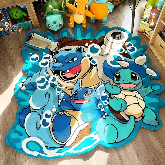 Tapis Pokémon Carapuce Evolutions – Tapis de sol décoratif pour fans de Pokémon