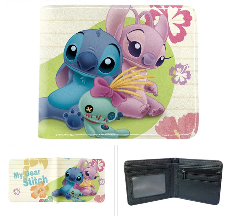 Portefeuille Stitch – Compact en Cuir PU (11,5 × 9,5 cm)