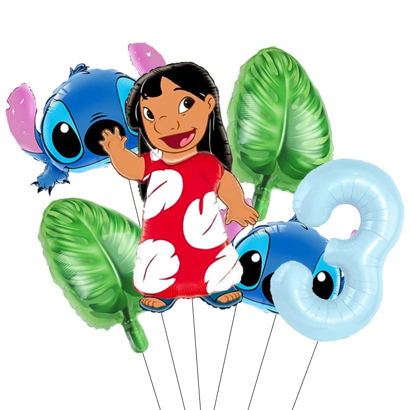 Pack Déco Anniversaire Lilo & Stitch – Chiffre au Choix & Ballons Thématiques