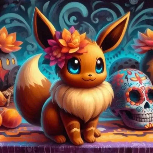 Tableau Diamant Pokémon Evoli – Kit Diamond Painting Complet