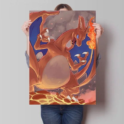 Pokémon Canvas Poster - Charizard, Charmander.