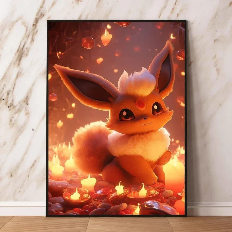 Kit Complet Diamond Painting Pyroli – Tableau Diamant à Créer Pokémon (Toile & Accessoires)