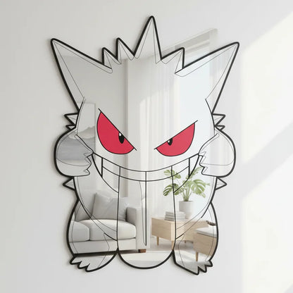 Miroir Mural Pokémon Décoratif – Design 3D Ectoplasma pour Chambre & Salon