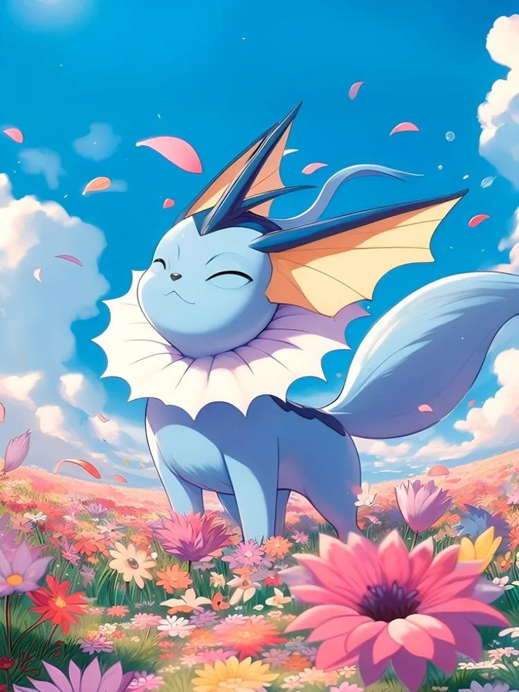 Diamond Painting Pokémon Aquali – Diamants Ronds à Réaliser Soi-Même