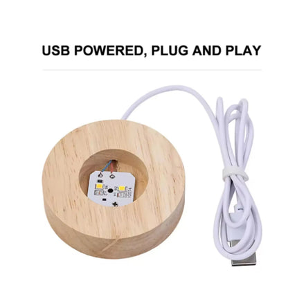 Lampe Pokémon 3D Mew mew- Boule de Cristal LED avec Base en Bois