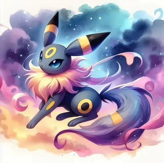 Tableau Diamant Pokémon Noctali – Kit Diamond Painting Complet