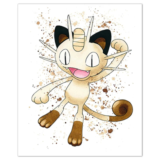 Poster Pokémon Miaouss – Affiche Murale Déco Chambre & Gaming