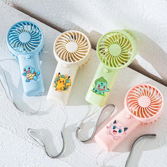Mini Ventilateur Portable Pokémon – Modèles Pikachu, Carapuce, Bulbizarre, Evoli & Rondoudou – Piles