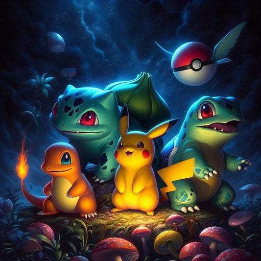 Tableau Diamant Pokémon – Kit Diamond Painting Complet