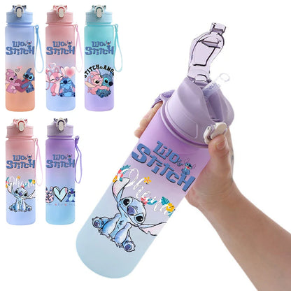 Disney Stitch Water Bottle – 750ml Water Bottle with Built-in Straw