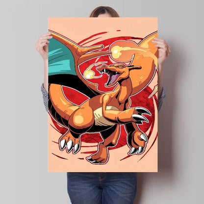 Pokémon Canvas Poster - Charizard, Charmander.
