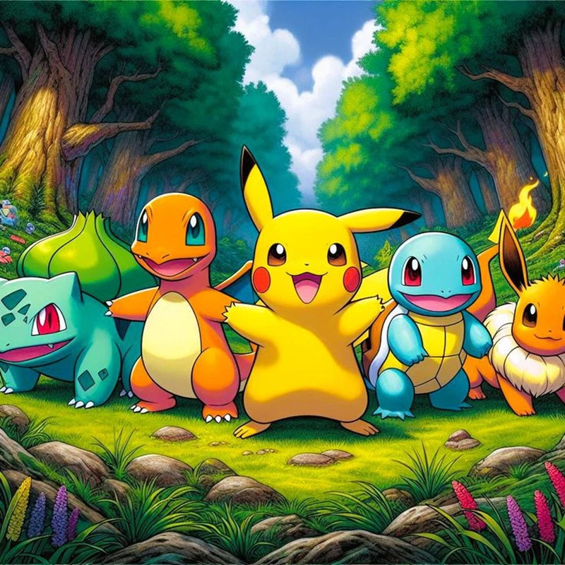 Tableau Diamant Pokémon – Kit Diamond Painting Complet