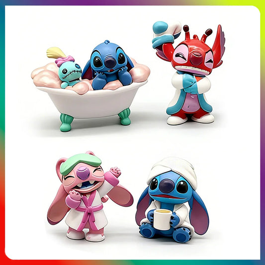 Coffret Collection 4 Figurines Mystères Stitch – Moments de Détente Nocturne