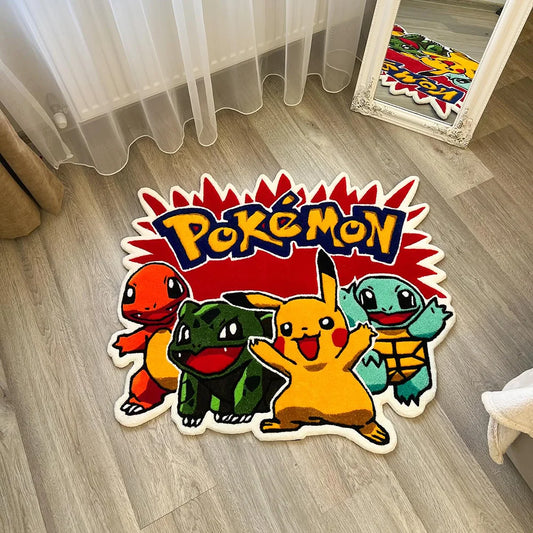 Tapis Pokémon Starter – Tapis de sol décoratif pour fans de Pokémon
