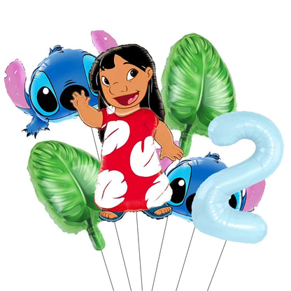 Pack Déco Anniversaire Lilo & Stitch – Chiffre au Choix & Ballons Thématiques