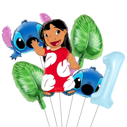 Pack Déco Anniversaire Lilo & Stitch – Chiffre au Choix & Ballons Thématiques