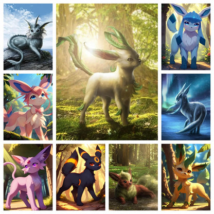 Kit de Peinture Diamant Pokémon Phyllali Évolitions