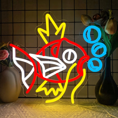Enseigne néon LED Magicarpe – Déco murale USB Pokémon pour chambre, salon ou salle de jeux