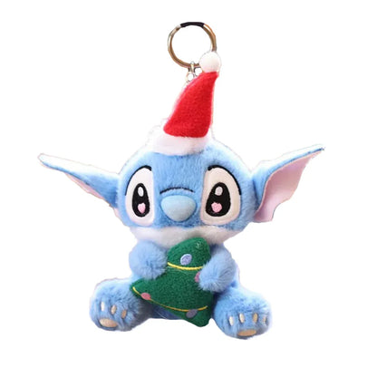 Porte-clés / Poupée en Peluche Stitch de Noël