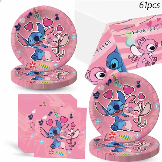 Kit de décoration anniversaire Stitch - 61 pièces