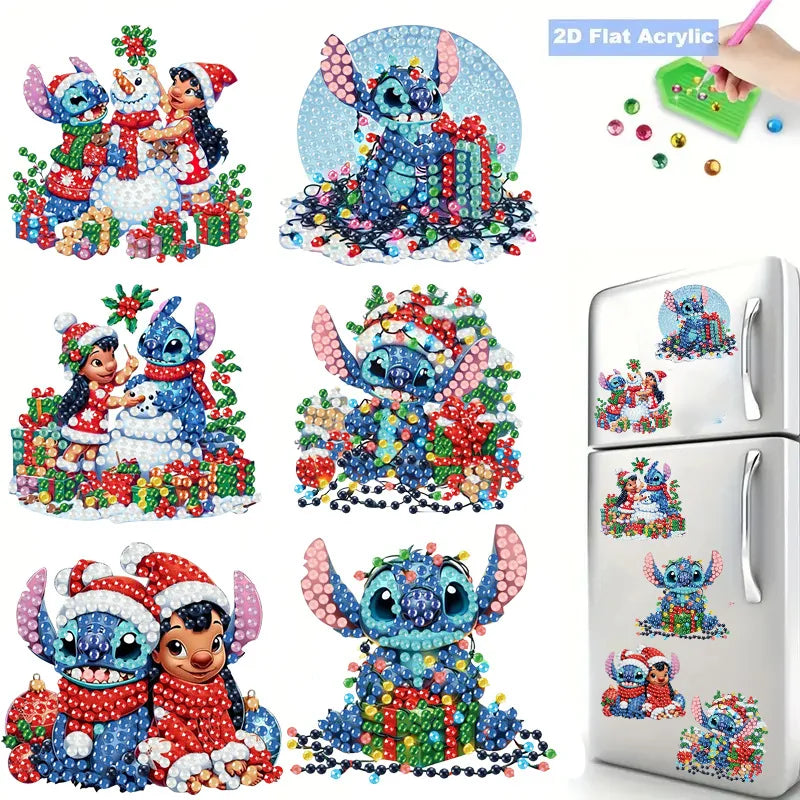 Aimants Réfrigérateur Lilo & Stitch (Peinture Diamant DIY)
