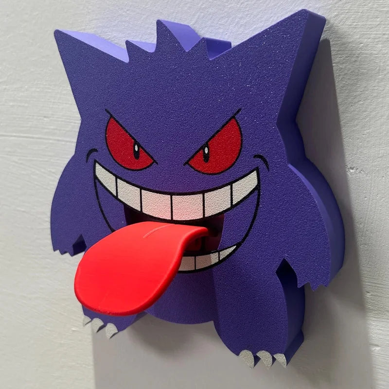 Cache-Interrupteur Pokémon Ectoplasma 3D – Support Mural Interactif avec Langue Basculante