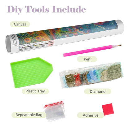 Kit Complet Diamond Painting Pyroli – Tableau Diamant à Créer Pokémon (Toile Vierge & Accessoires)