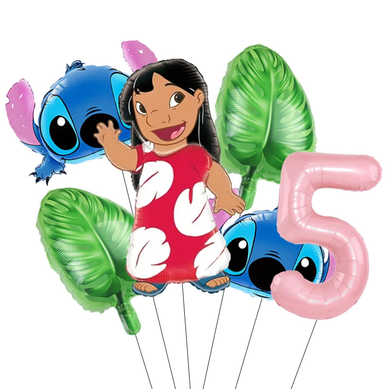 Pack Déco Anniversaire Lilo & Stitch – Chiffre au Choix & Ballons Thématiques