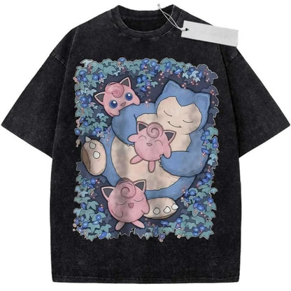 T-Shirt Pokémon Ronflex & Rondoudou – Style Cosy & Kawaii
