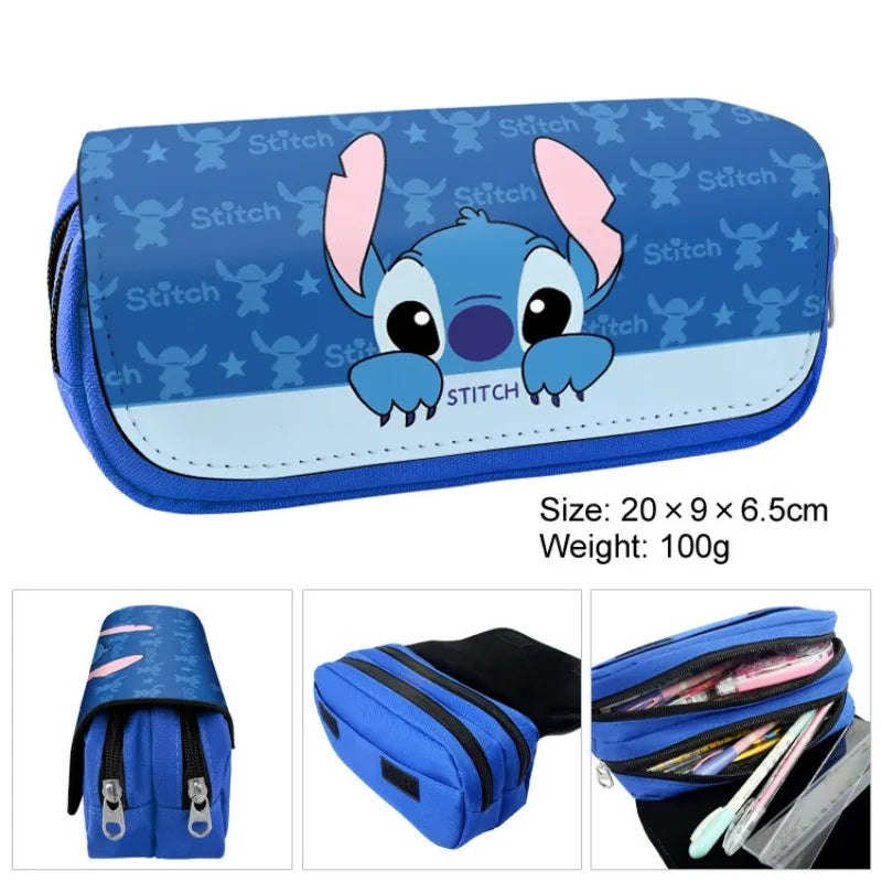 Trousse Scolaire Stitch & Angel – Collection Rectangulaire