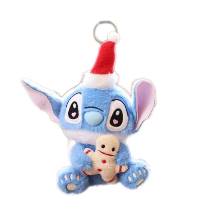 Porte-clés / Poupée en Peluche Stitch de Noël