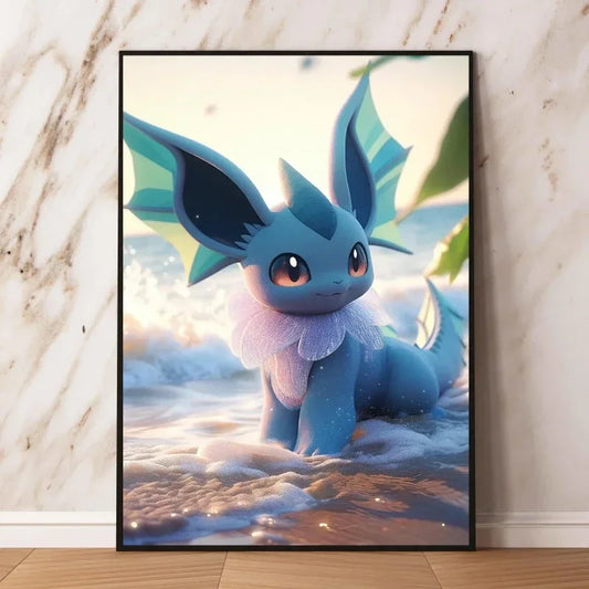 Kit Complet Diamond Painting bébé Aquali – Tableau Diamant à Créer Pokémon (Toile & Accessoires)