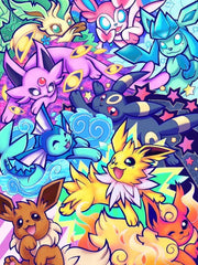 Diamond Painting Pokémon Evolitions – Diamants Ronds à Réaliser Soi-Même