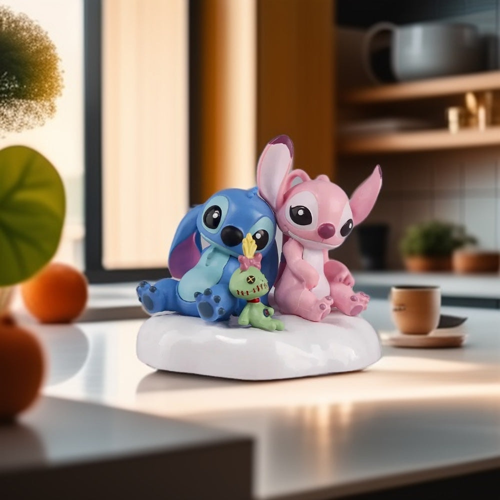 Figurine Stitch Angel et Scrump en PVC 13,5 cm décoration kawaii Lilo et Stitch