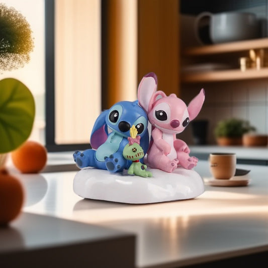 Figurine Stitch Angel et Scrump en PVC 13,5 cm décoration kawaii Lilo et Stitch