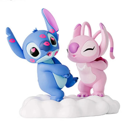 Figurine Stitch et Angel en PVC duo kawaii romantique Lilo et Stitch