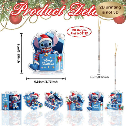 Décorations de Noël Stitch – Suspensions en Acrylique (Set de 6)