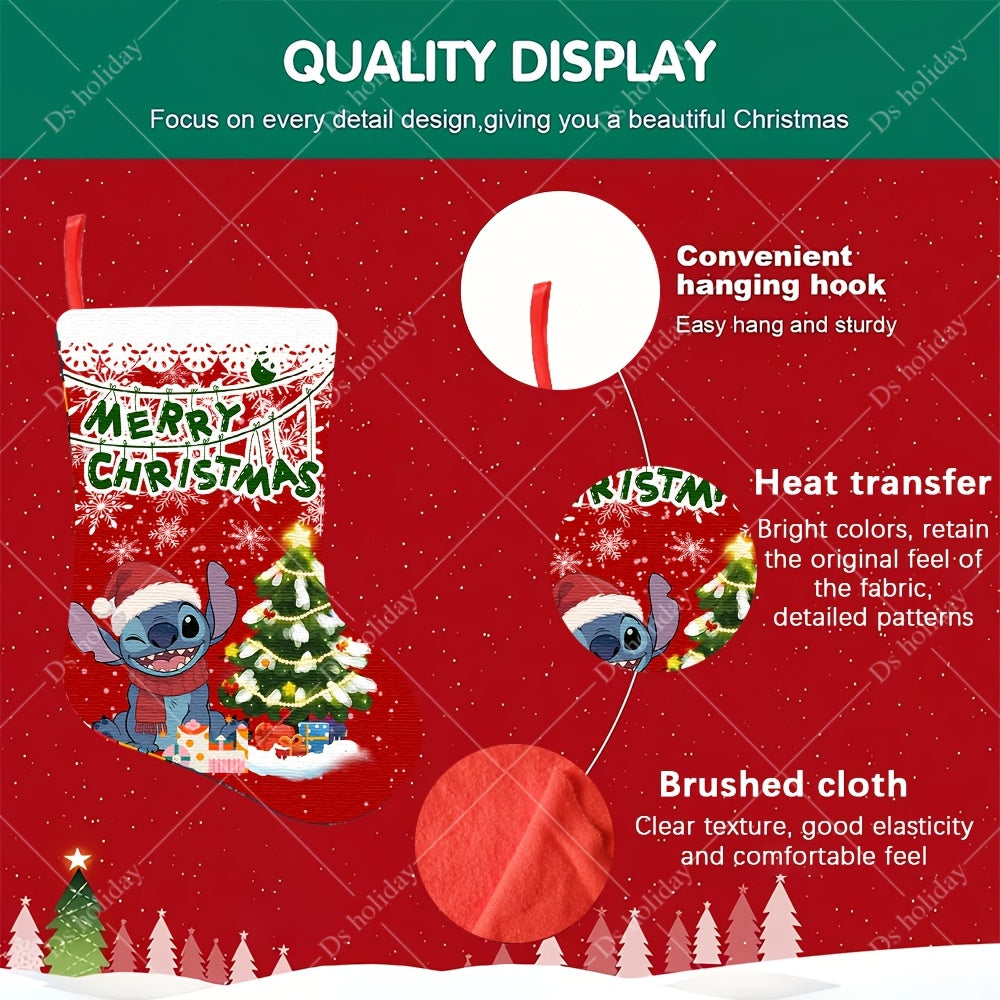Chaussette de Noël Stitch – Rouge sapin
