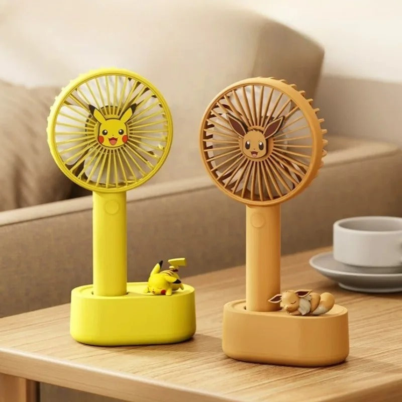 Mini Ventilateur Portable Rechargeable USB – Design Pikachu & Évoli (Compact & Silencieux)