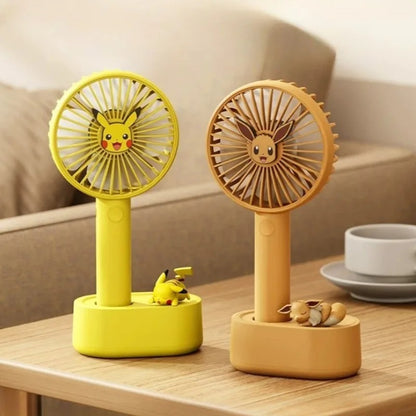 Mini Ventilateur Portable Rechargeable USB – Design Pikachu & Évoli (Compact & Silencieux)