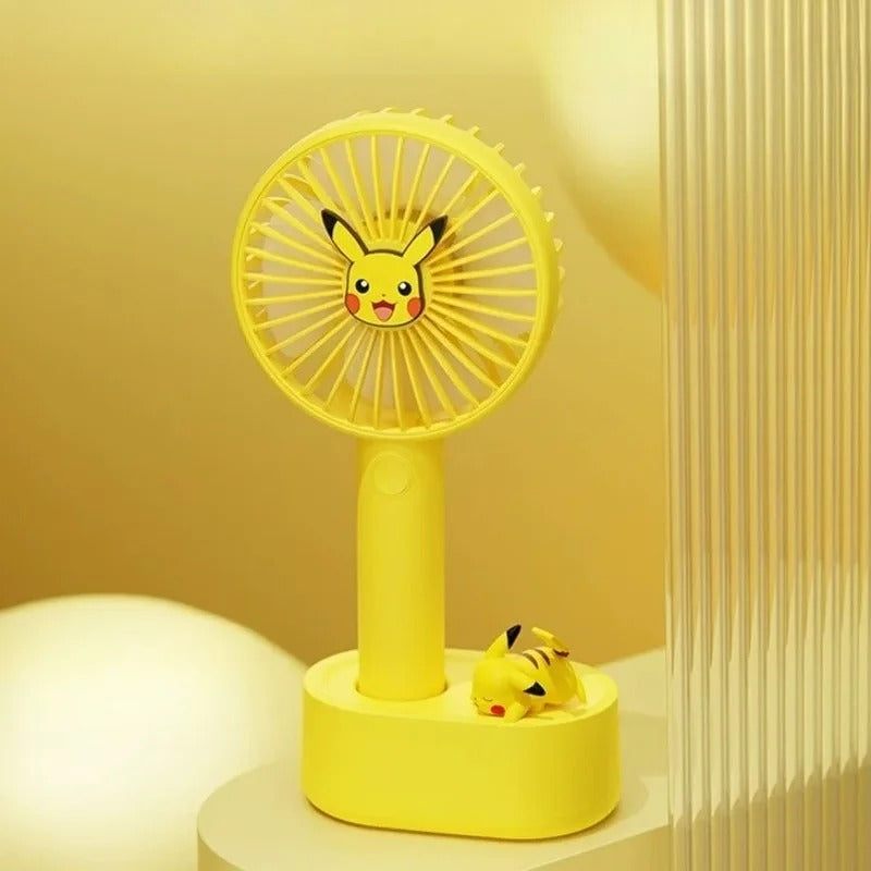 Mini Ventilateur Portable Rechargeable USB – Design Pikachu & Évoli (Compact & Silencieux)