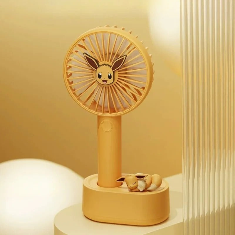 Mini Ventilateur Portable Rechargeable USB – Design Pikachu & Évoli (Compact & Silencieux)
