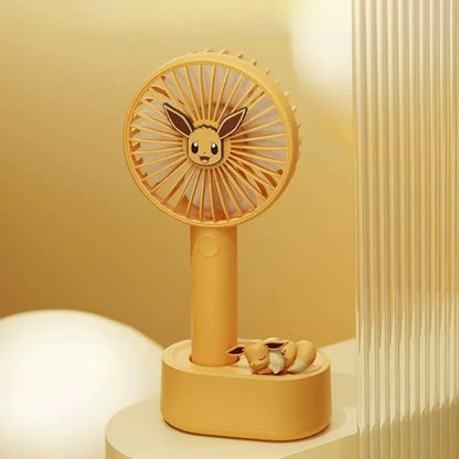 Mini Ventilateur Portable Rechargeable USB – Design Pikachu & Évoli (Compact & Silencieux)