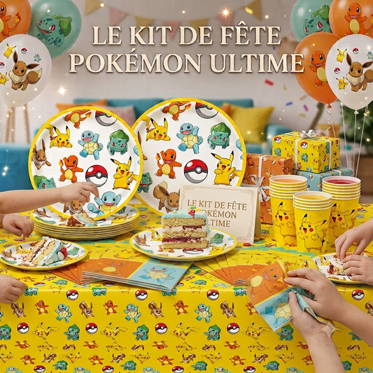 Kit Anniversaire Pokémon - Décoration de Table Pikachu & Starters 41 Pièces