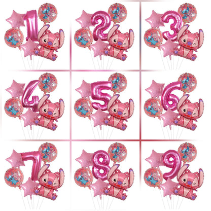 Kit de Ballons d'Anniversaire Angel - Chiffres Roses (1 à 9) - Pack de 6 Ballons