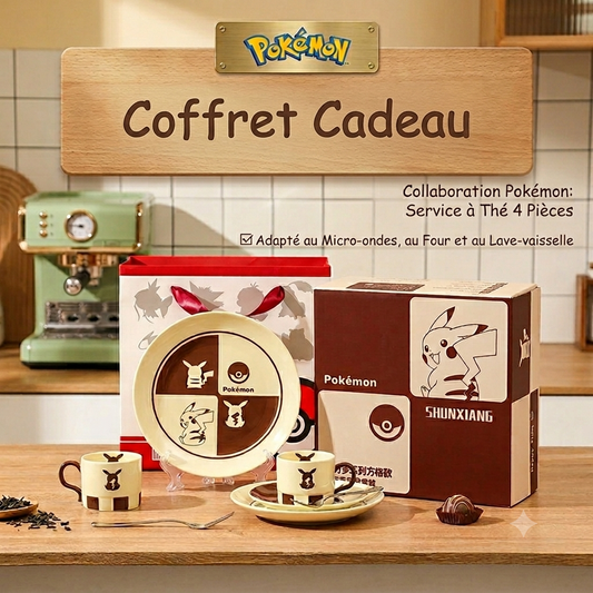 Ensemble Vaisselle Pokémon – Coffret Tea Time 4 Pièces en Céramique (200 ml)