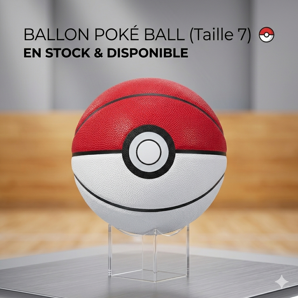 Ballon de Basket Professionnel "Pokéball" – Taille 7, Durable, Intérieur & Extérieur