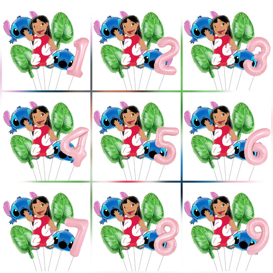 Pack Déco Anniversaire Lilo & Stitch – Chiffre au Choix & Ballons Thématiques