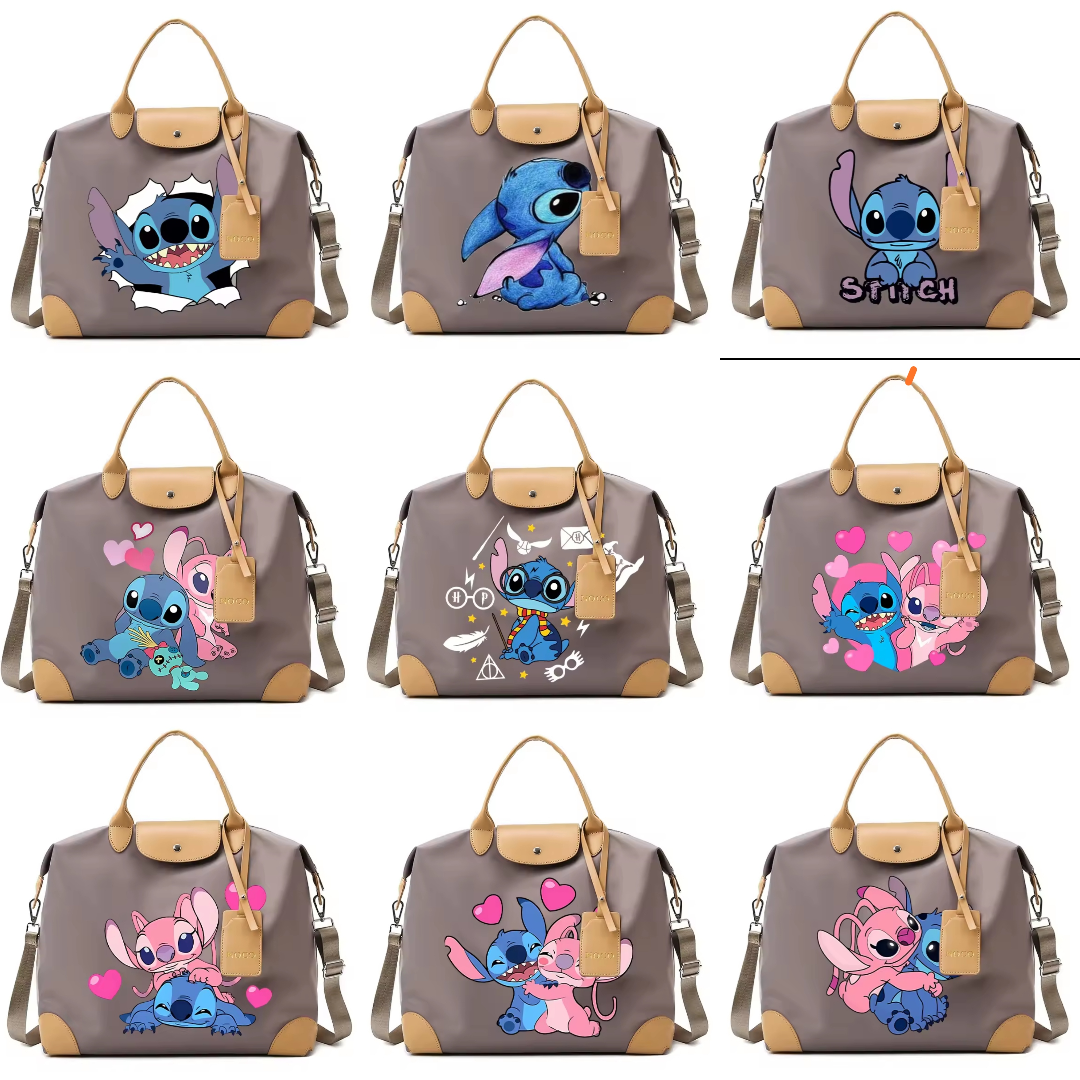 Sac à Bandoulière Stitch & Angel – Style Kawaii, Grande Capacité